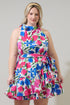 Liran Floral Melis Halter Mini Dress Curve